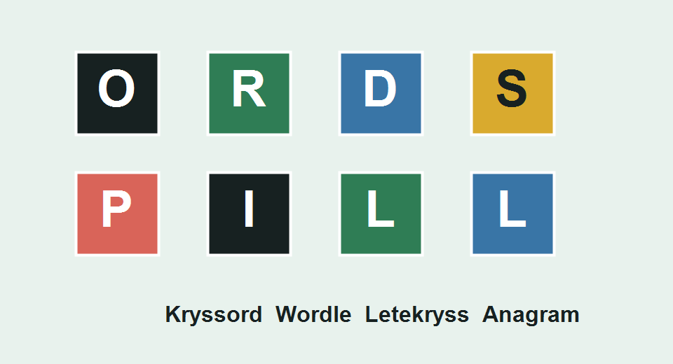 Tyske ordspill med kryssord, ordjakt, letekryss og anagram